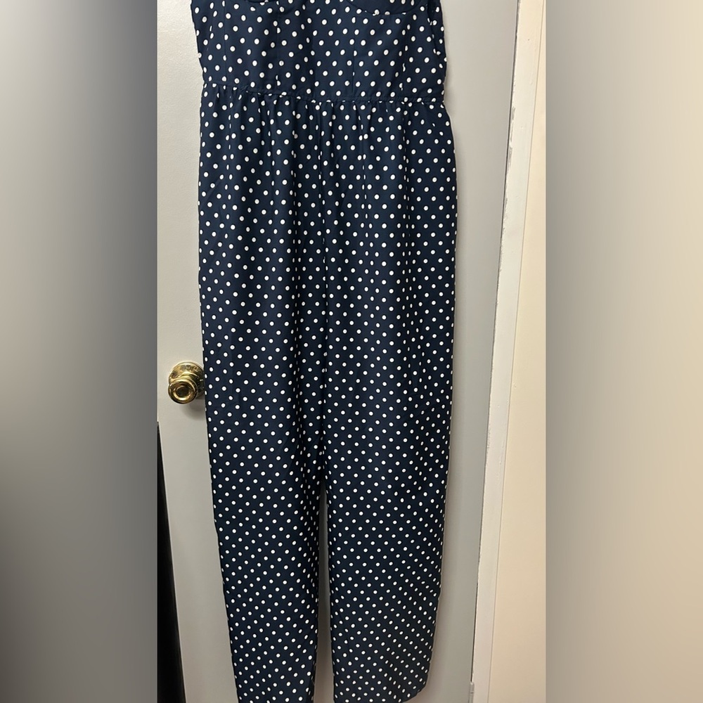 Band of Gypsies Navy Polka Dot Jumpsuit